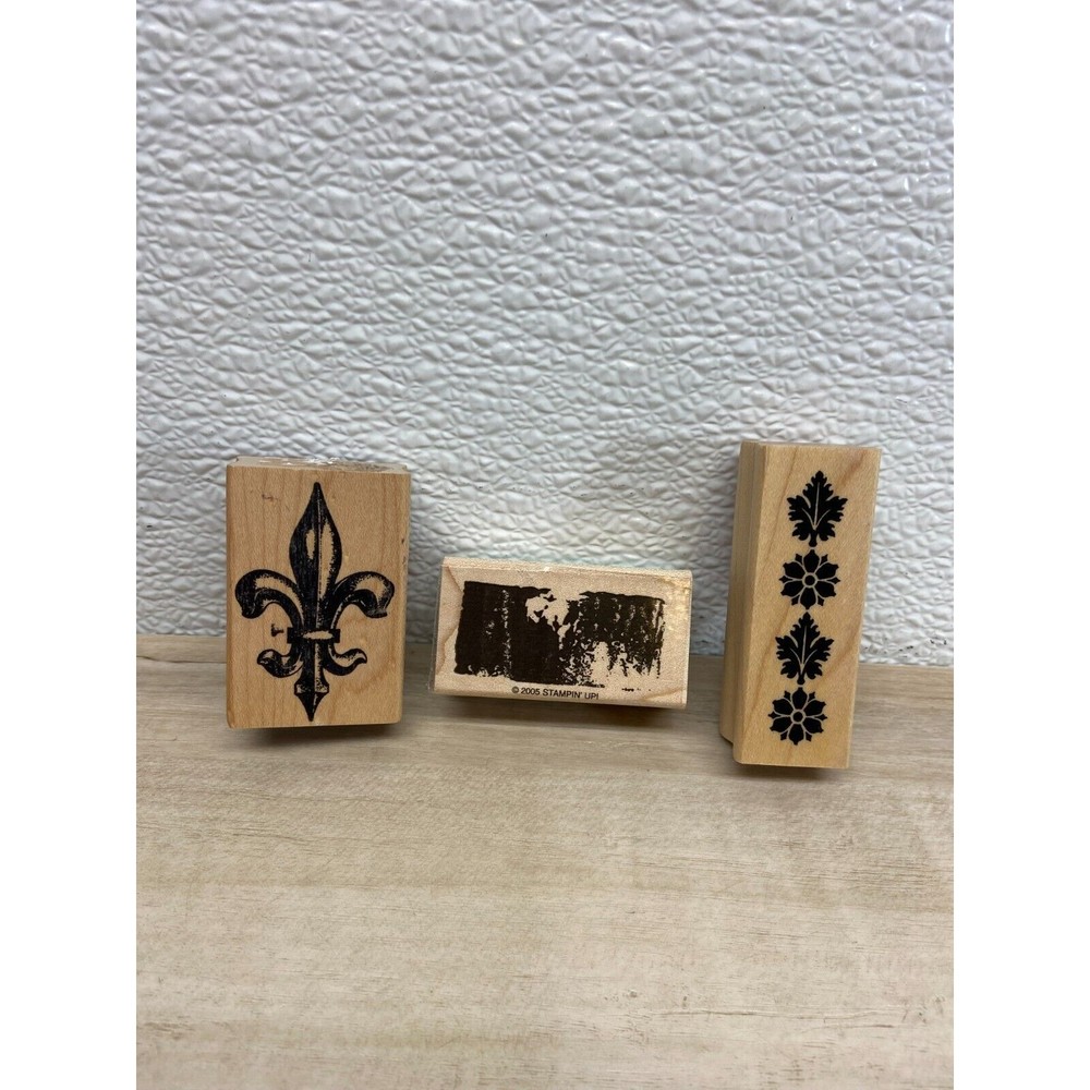 Mixed Brands Set Of 3 Mixed Themes Wood Mounted Rubber Stamps